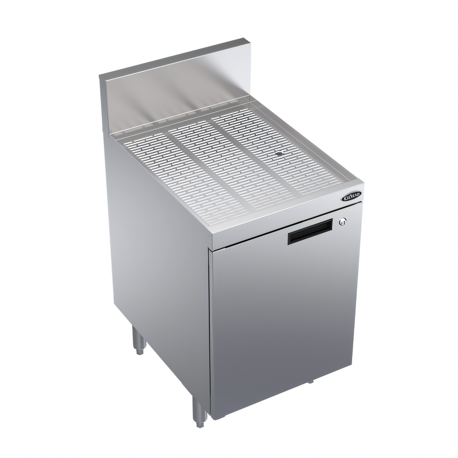 Product image #1 for 18 Inch x 24 Inch Stainless Steel Underbar Drainboard with Enclosed Cabinet Base and Locking Hinged Door