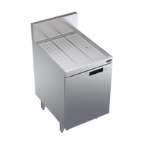 18 Inch x 24 Inch Stainless Steel Underbar Drainboard with Enclosed Cabinet Base and Locking Hinged Door