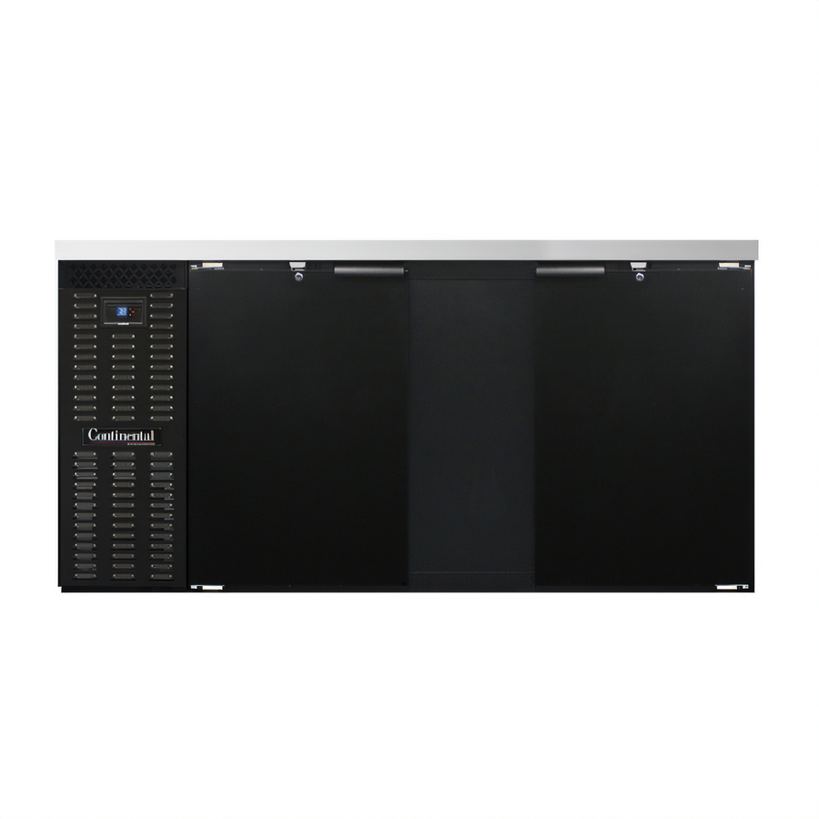 Product image #1 for Continental Refrigerator BB69SN 69-Inch Shallow Depth 2-Door Solid Top Back Bar Cooler