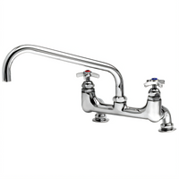T&S Brass Big-Flo 8-Inch Deck-Mount Kettle & Pot Sink Mixing Faucet with 12-Inch Swing Nozzle