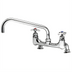 Thumbnail image #1 for T&S Brass Big-Flo 8-Inch Deck-Mount Kettle & Pot Sink Mixing Faucet with 12-Inch Swing Nozzle