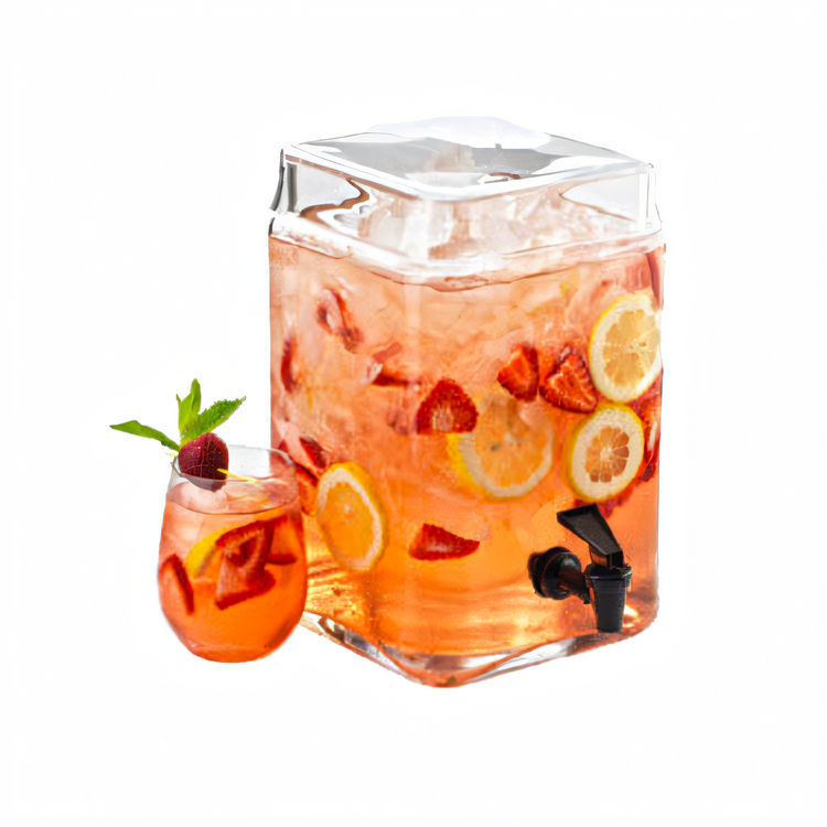 Product image #1 for Cal-Mil 2 Gallon Square Glass Infusion Dispenser with Spigot and Lid