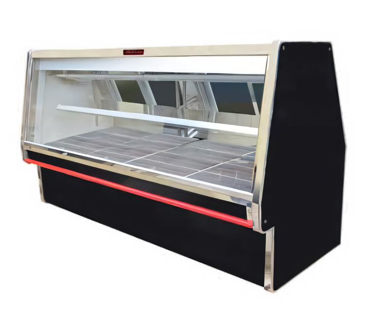 Product image #1 for Howard-McCray 34E Series Endless Design Full-Service Straight Glass Remote Double Duty Deli Meat & Cheese Service Case, 148-1/2-Inch, Black Exterior / White Interior, LED