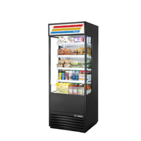 True 30-Inch Wide Glass-Sided Vertical Air Curtain Merchandiser Refrigerator with 4 Shelves