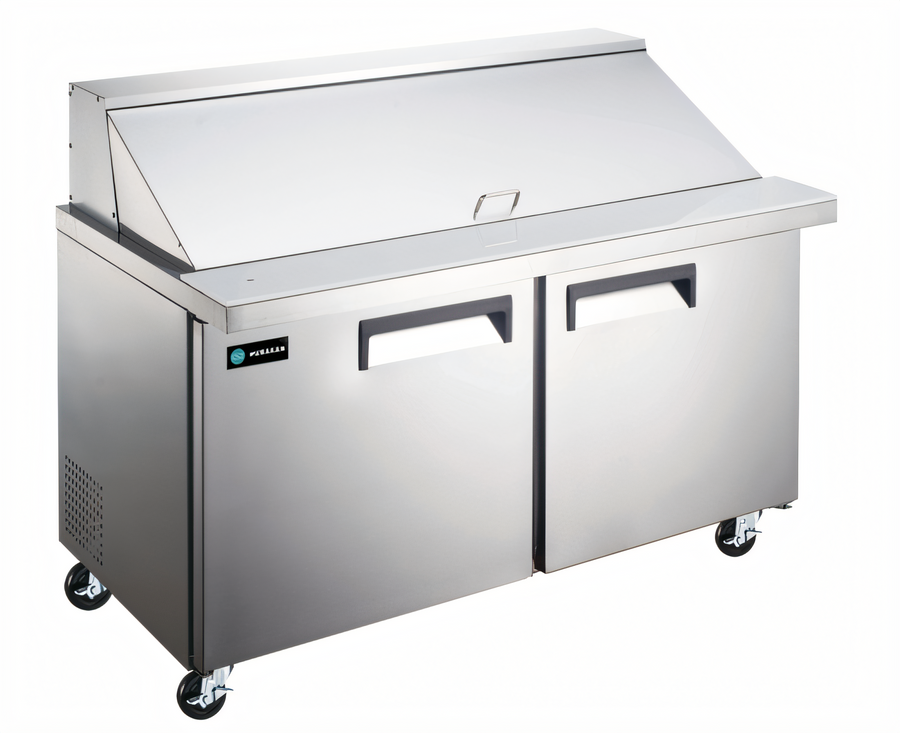 Product image #1 for Hurakan by Equip.me 48-Inch Mega Top Refrigerated Sandwich Prep Table, 2-Door, 9.5 Cu. Ft.