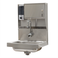 Advance Tabco Wall Mounted Hand Sink with 14 x 10 x 5 Inch Bowl, Electronic Faucet, and Soap & Towel Dispenser