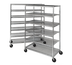 Thumbnail image #1 for Mobile Cooling Shelving Unit, 7 Shelves, Aluminum, 58.5 x 19 x 70.5 Inches