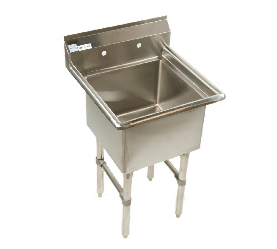 Product image #1 for 1-Compartment Economy Stainless Steel Floor Model Sink with 24 x 24 x 12-Inch Compartment and 9-Inch Backsplash