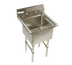 Thumbnail image #1 for 1-Compartment Economy Stainless Steel Floor Model Sink with 24 x 24 x 12-Inch Compartment and 9-Inch Backsplash