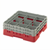 Thumbnail image #2 for Cambro Camrack Full Size 9-Compartment Glass Rack with 2 Extenders, Red