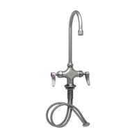 UltraRinse Single-Hole Deck-Mount Stainless Steel Mixing Faucet with 5 3/4-Inch Gooseneck Spout