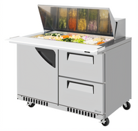 Turbo Air Super Deluxe 48-1/4-Inch Two-Section Mega Top Sandwich/Salad Prep Table with 1 Door and 2 Drawers