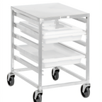 Thumbnail image #2 for Channel Manufacturing PBA405A Aluminum Poly Box Rack Cart, End-Load, 5-Box Capacity, 5-Inch Swivel Casters