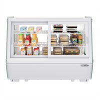 KoolMore 35-Inch White Self-Service Countertop Refrigerated Display Case with Sliding Glass Doors