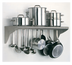 Thumbnail image #1 for Matfer Bourgeat Wall-Mounted Slotted Stainless Steel Utensil Overshelf, 31-1/2 x 16 Inches