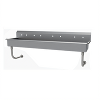 Advance Tabco 80-Inch Wall-Mounted Multiwash Hand Sink with 4 Faucet Hole Sets