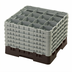 Thumbnail image #2 for Cambro Camrack 16-Compartment Full Size Brown Glass Rack with 6 Extenders
