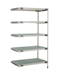 MetroMax i 5-Tier Add-On Polymer Shelving Unit with Open Grid Shelves, 42W x 24D x 74H