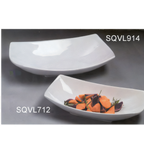 Thumbnail image #1 for American Metalcraft Squoval SQVL914 Ceramic White Rectangular Dinner Bowl, 71 oz, 14 x 9 x 3-1/4 in