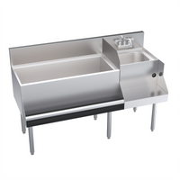 Krowne Royal Series 54-Inch Left Underbar Ice Bin/Cocktail Station with Blender Station and 10-Circuit Cold Plate
