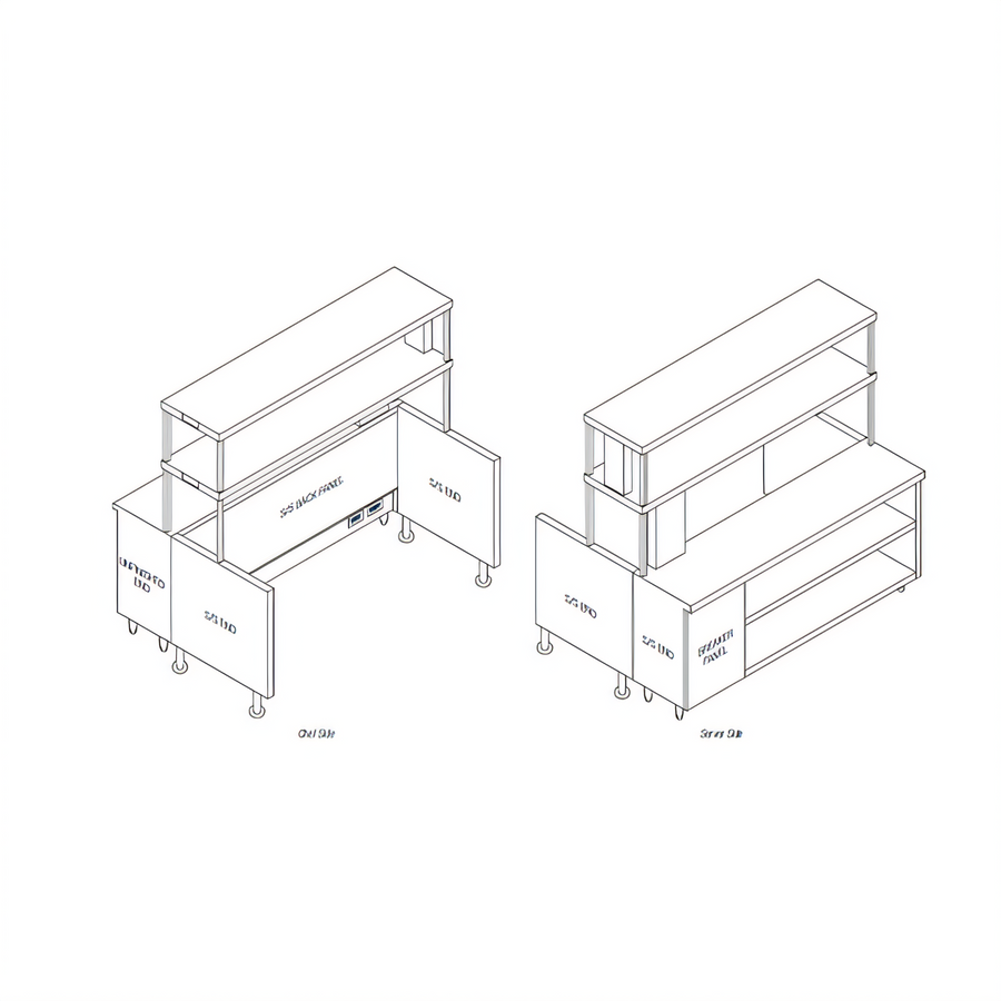 Product image #1 for Randell Modular Chef Service Counter Right Section With Breaker Panel, 37-1/2 Inch Stainless Steel