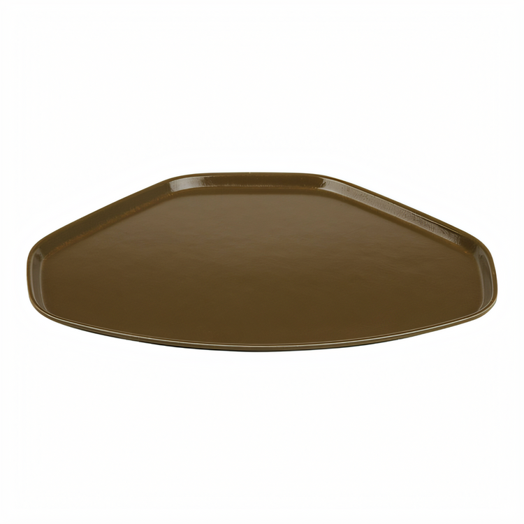 Product image #2 for Cambro Camtray Trapezoid Fiberglass Cafeteria Tray, Bay Leaf Brown, 14-9/16 x 19-1/2 Inch