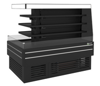 Turbo Air TIOM-48CSB-N Island Display Self-Serve Refrigerated Merchandiser, 36 Cu. Ft., 3-Tier, Black, Self-Contained