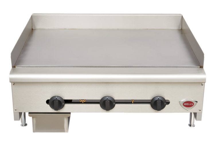 Product image #1 for Wells HDG-3630G Heavy-Duty Countertop Natural Gas Griddle, 35-Inch x 23-9/16-Inch Cooking Surface, 3 Manual Controls
