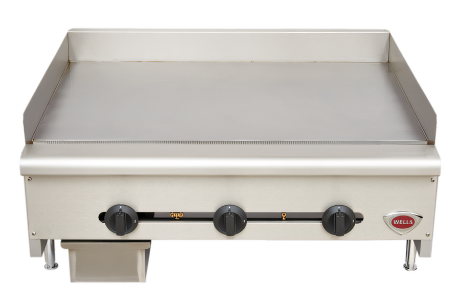 Product image #1 for Wells HDG-3630G Heavy-Duty Countertop Natural Gas Griddle, 35-Inch x 23-9/16-Inch Cooking Surface, 3 Manual Controls