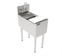 Perlick Top Shelf 12-Inch Underbar Prep Sink with Stainless Steel Bowl and Removable Cutting Board