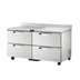 Thumbnail image #1 for True SPEC SERIES Two-Section 60-Inch Stainless Steel Worktop Refrigerator with 4 Drawers and Rear-Mounted Self-Contained Refrigeration