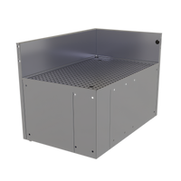 Glastender Right-Hand Inside Rectangle Corner Drainboard with Backsplash and Removable Perforated Insert, 19 x 30 Inches