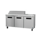 Thumbnail image #1 for Hoshizaki Steelheart SR72B-12 72-Inch Three-Section Sandwich Top Refrigerated Prep Table, 12-Pan, Stainless Steel, Rear-Mounted Refrigeration
