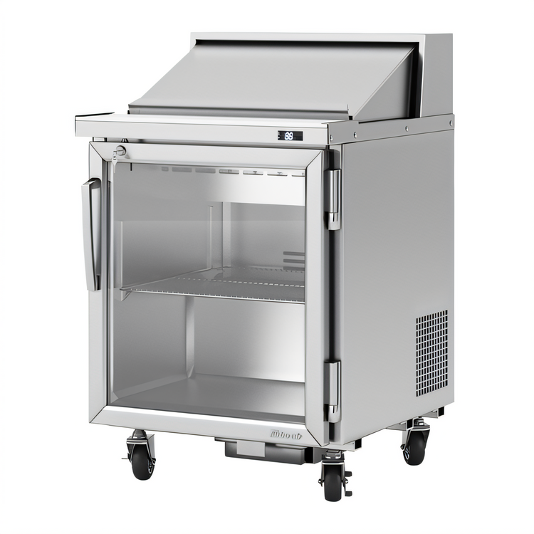 Product image #1 for Turbo Air PRO Series 27-1/2-Inch One-Section Sandwich/Salad Prep Table with Glass Door and 8-Pan Top