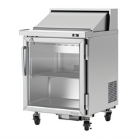 Turbo Air PRO Series 27-1/2-Inch One-Section Sandwich/Salad Prep Table with Glass Door and 8-Pan Top