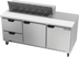 Thumbnail image #1 for Beverage-Air 72-Inch Three-Section Sandwich Prep Table with 2 Doors, 2 Drawers and 12-Pan Top