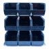 Thumbnail image #1 for Carlisle 9-Bin Condiment Packet Rack with 3-1/2 Qt Plastic Containers, Black Aluminum, Countertop or Wall-Mount