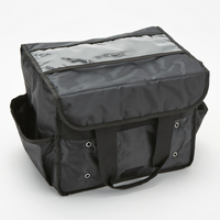 Deluxe Ventilated Sandwich Delivery Bag, 15 x 9 x 12 Inches, Black Nylon
