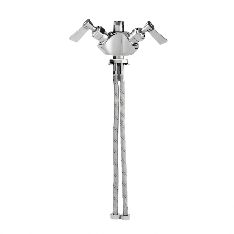 Product image #1 for Fisher Stainless Steel Deck-Mount Single-Hole Dual-Control Control Valve with Swivel Outlet and Stems