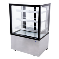 Omcan 36-Inch Square Glass Floor Refrigerated Bakery Display Case, 13.77 Cu. Ft.