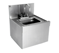 Eagle Group Spec-Bar Wall Mounted Stainless Steel Hand Sink with Perforated Sink Strainer, 14 x 15 Inch