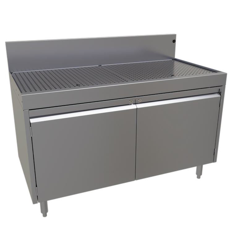 Product image #1 for Glastender 48-Inch Stainless Steel Underbar Drainboard Cabinet Base with Hinged Doors