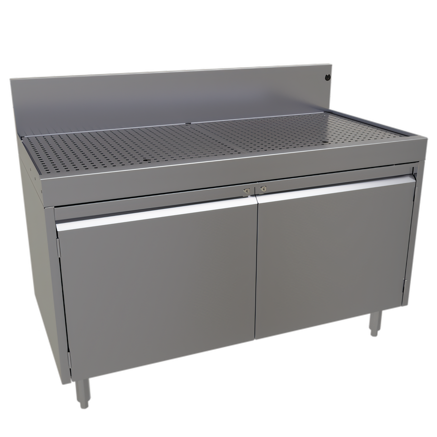 Product image #1 for Glastender 48-Inch Stainless Steel Underbar Drainboard Cabinet Base with Hinged Doors