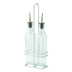 Thumbnail image #1 for Oil & Vinegar Cruet Set with 2 Square 8 oz Bottles and Chrome-Plated Rack