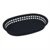 Thumbnail image #1 for Black Oval Plastic Flat Bottom Platter Basket, 10-3/4 x 7-1/4 x 1-1/2 Inches