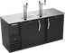 Thumbnail image #1 for Beverage-Air DDN68HC-B 68-Inch Black Direct Draw Draft Beer Cooler with 2 Doors, 2 Towers, and 3-Keg Capacity