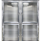 Thumbnail image #1 for Continental Refrigerator 2RSNSAGDHD Two-Section Reach-In Display Refrigerator, Narrow Hinged Glass Half Doors, Stainless Steel Exterior