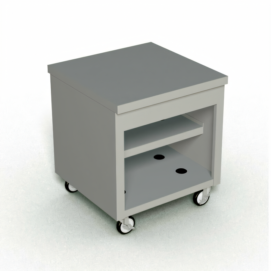 Product image #1 for Thurmaduke Solid Top Mobile Utility Counter with Undershelves and Casters, 32 x 32 x 36 Inches, Stainless Steel