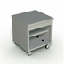 Thumbnail image #1 for Thurmaduke Solid Top Mobile Utility Counter with Undershelves and Casters, 32 x 32 x 36 Inches, Stainless Steel