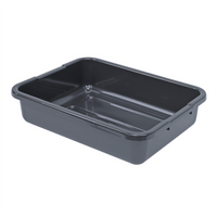 Quantum 1-Compartment Black Polypropylene Ribbed Bottom Bus Tub, 15 x 21 x 5 Inches